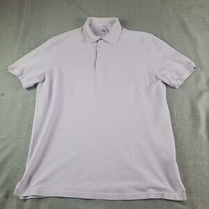 Fedeli Shirt Mens Large 56 Eur Lavender Polo Short Sleeve Italy Designer
